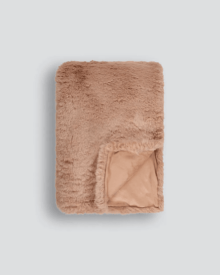 Pele Faux Fur Throw - Toasted Coconut | Baya