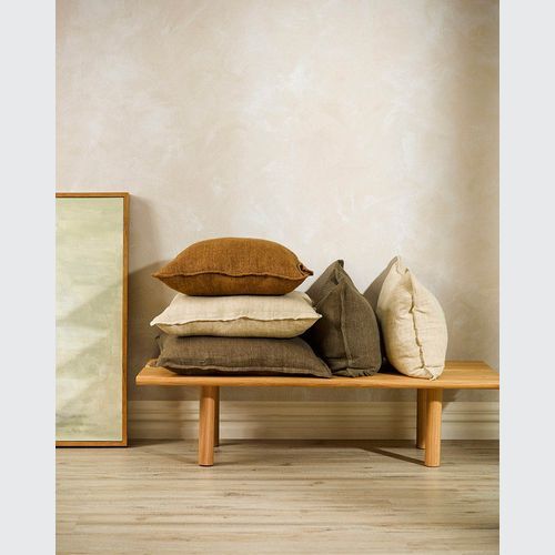 Baya Cassia Handwoven 100% Linen Cushion - Clove | Square
