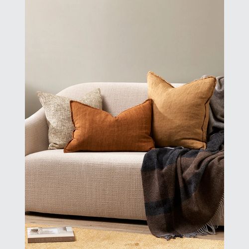 Baya Cassia Handwoven 100% Linen Cushion - Cumin | Square