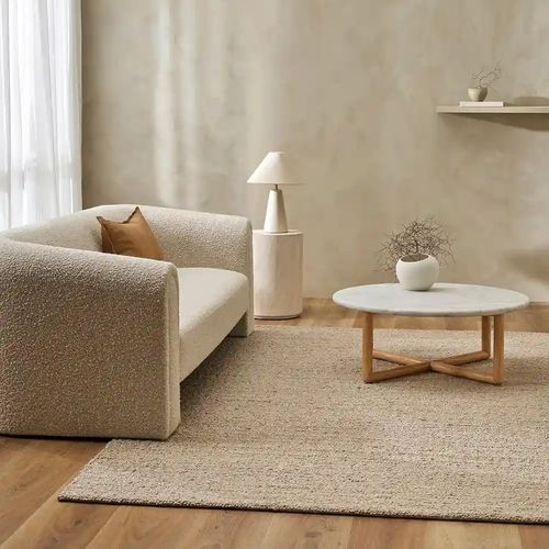Baya Mt Somers Handwoven 100% Wool Rug - Fawn