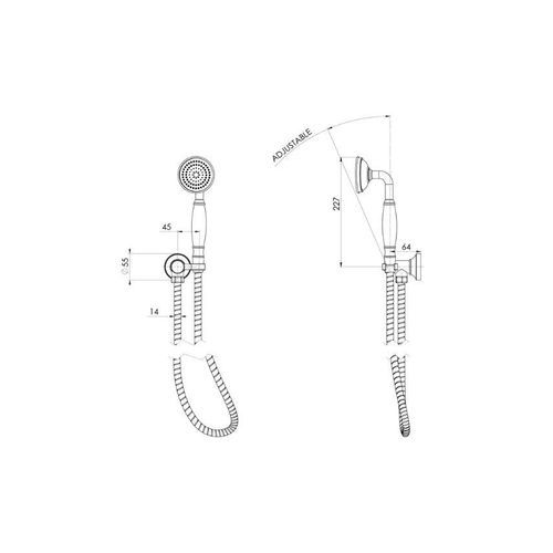Phoenix Cromford Hand Shower  - Brushed Gold