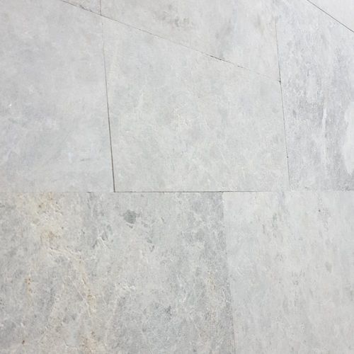 15mm Bodrum Blue Sandblasted Marble French Pattern Tiles  - Tumbled