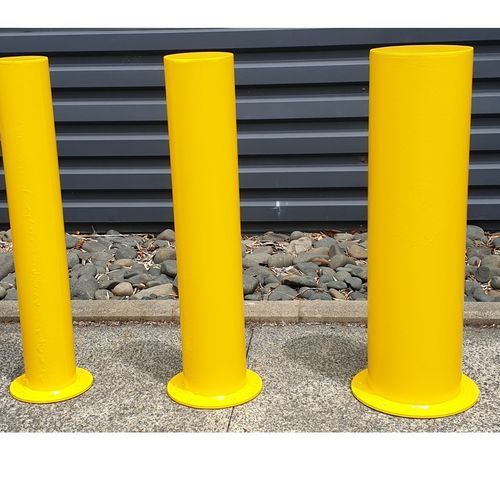 Fixed Bollard with Base Plate Traffic Yellow - Various