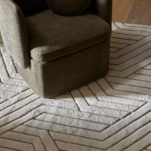 Soren Liv Bower Criss Cross Rug - Ivory | 100% Wool