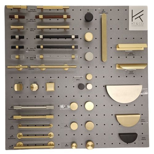 Kitchen handles display board -Brass collection