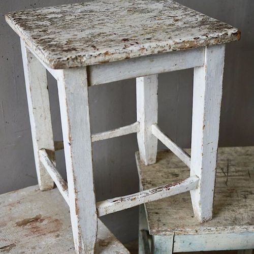 French Rustic Painted Stools