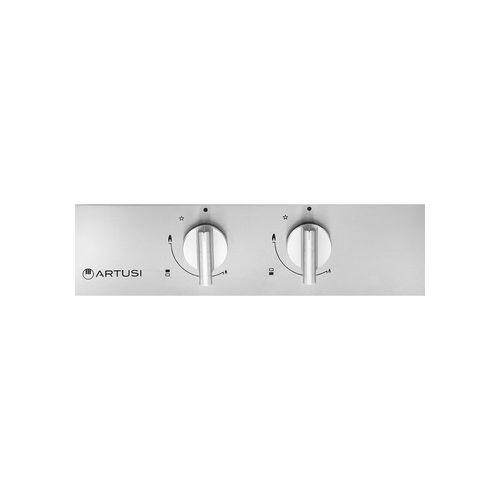 Artusi 30cm Domino Dual Gas Cooktop - With Cast Iron Trivet in Stainless Steel