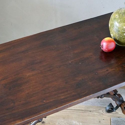 Italian Walnut Trestle Table