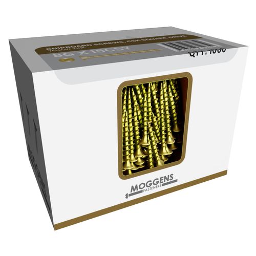 Chipboard Screws - Square Drive - Yellow Zinc