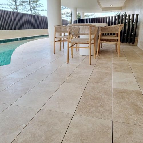 12mm Classic Linen Travertine Tiles - Honed & Filled
