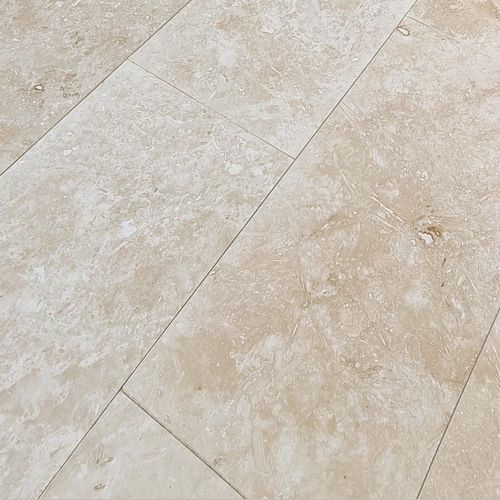 12mm Classic Linen Travertine Tiles - Honed & Filled