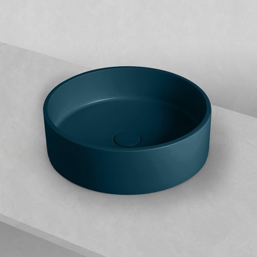 Sol' Round Concrete Basin Peacock Blue 390mm
