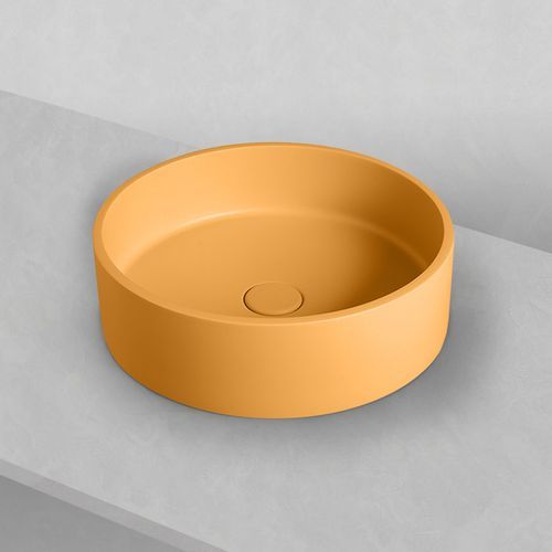 Sol' Round 390mm Concrete Basin Ochre