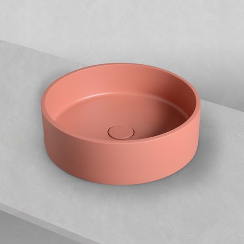 Sol' Salmon Pink Concrete Round 390mm Basin