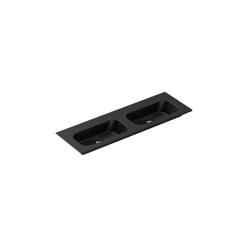 Casello 1400 Double Basin Vanity Top Matt Black