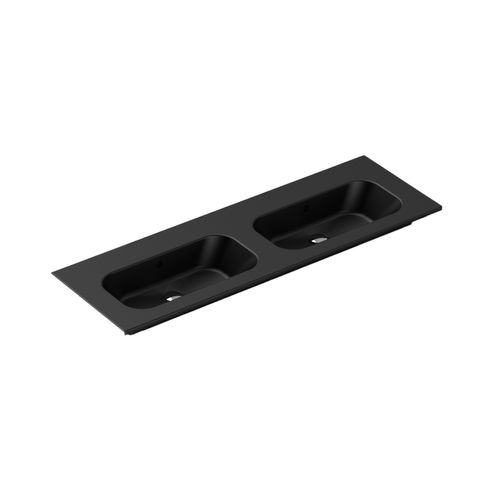 Casello 1400 Double Basin Vanity Top Matt Black
