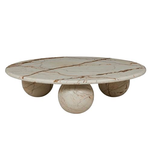 Atlas Sphere Coffee Table - Brown Vein Marble