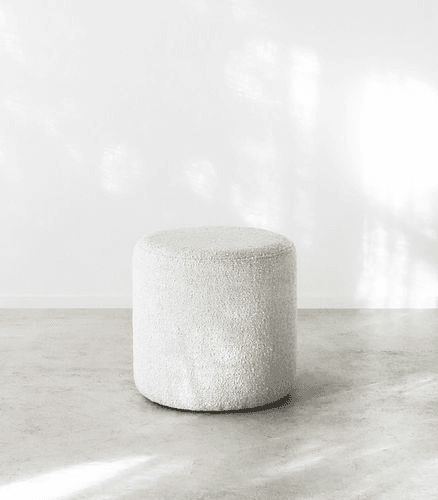 'Cabo' Ottoman/40cmD x 40cmH/Fabric - Lierna Boucle