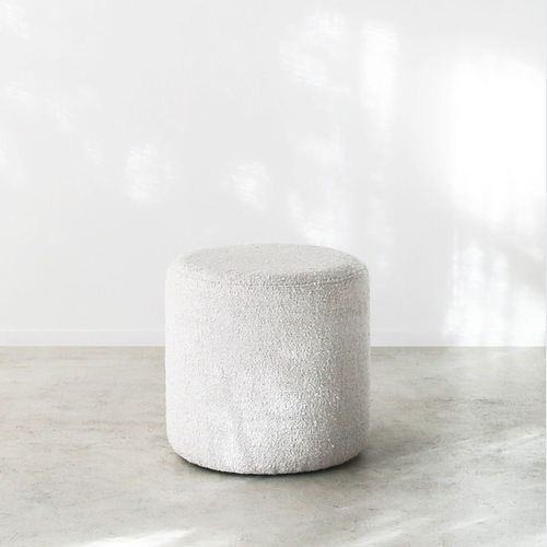 'Cabo' Ottoman/40cmD x 40cmH/Fabric - Lierna Boucle