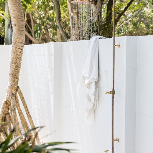 Outdoor Shower with Foot Tap | Cold | Copper