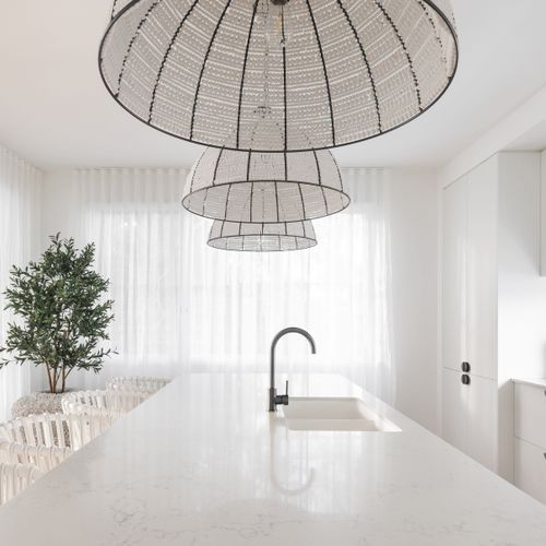 Estelle | Beaded Dome Pendant Light - Black/White