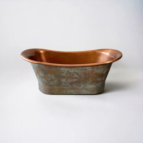 Antique “Hammered Vert de Gris” – Copper Bath