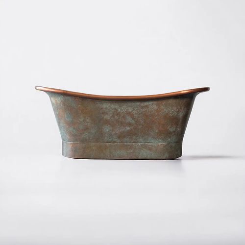 Antique “Hammered Vert de Gris” – Copper Bath