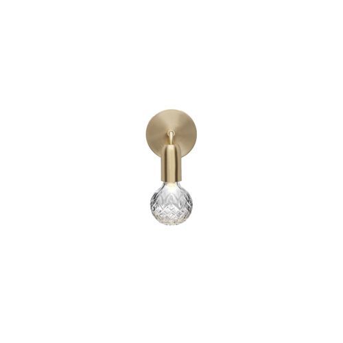 Clear Crystal Bulb Wall Lamp - Brushed Brass
