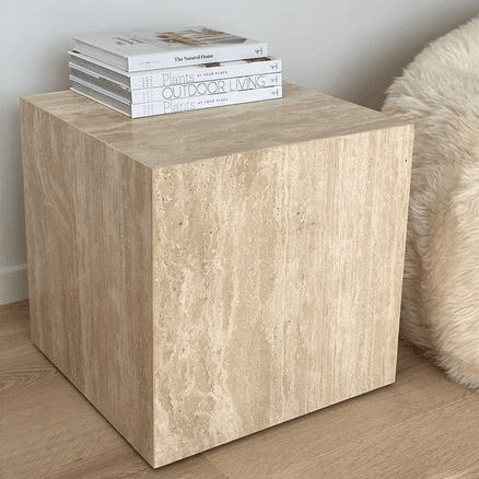 Cube Side Table - Travertine | Natural Stone Co.