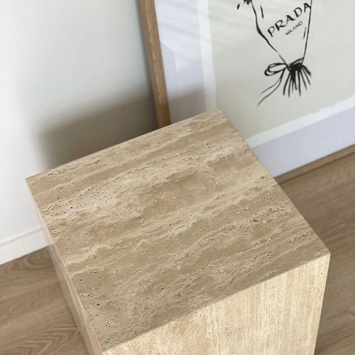 Cube Side Table - Travertine | Natural Stone Co.