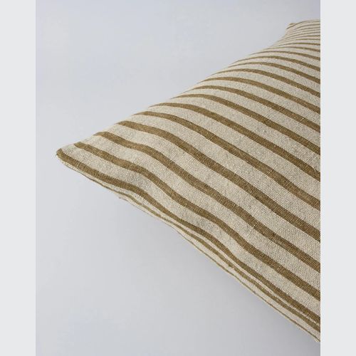 Baya Spencer Cushion - Ochre/Natural | 100% Linen