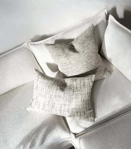 'Sahara' Cushion / Feather Inner / Limestone