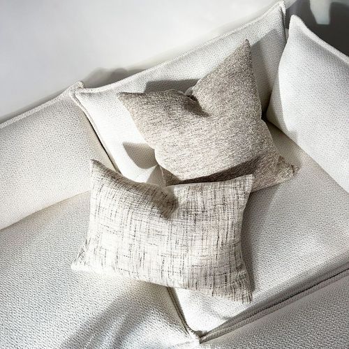 'Sahara' Cushion / Feather Inner / Limestone