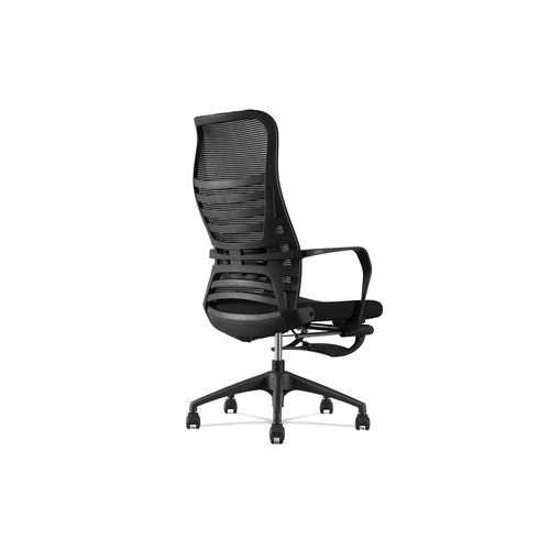 STEN High Back Office Chair with Retractable Footrest - Black