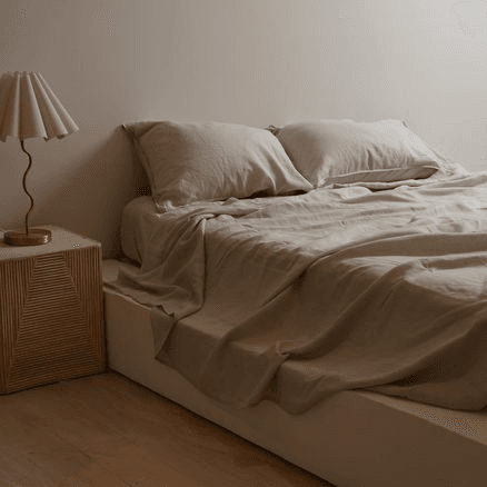 100% French Flax Linen Sheet Set- Cloud
