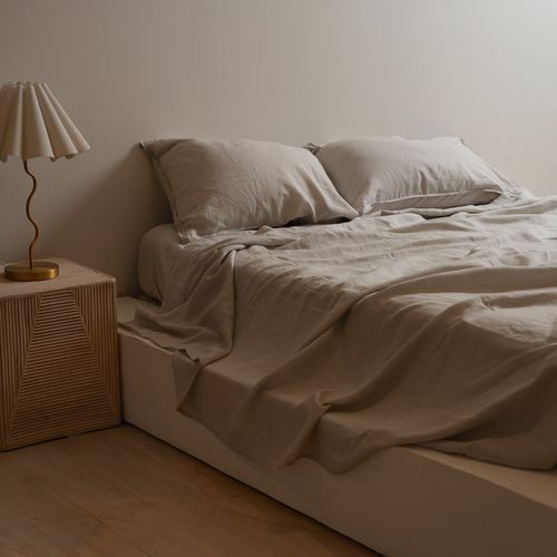 100% French Flax Linen Sheet Set- Cloud