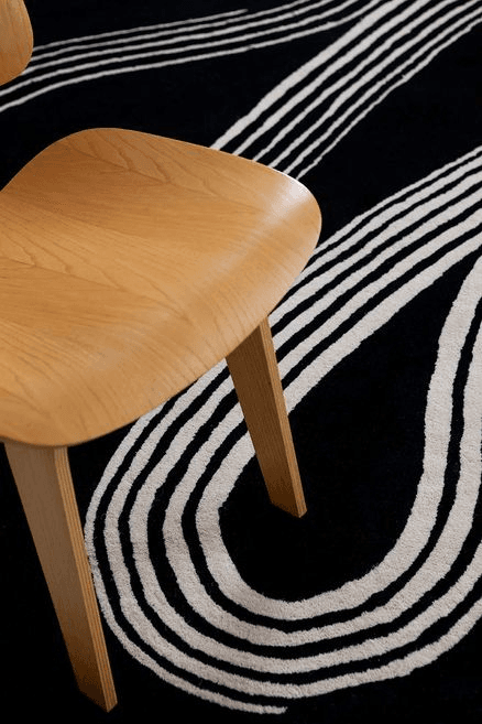 Decor Designer Floor Rug - Flow, Caviar | Brink & Campman