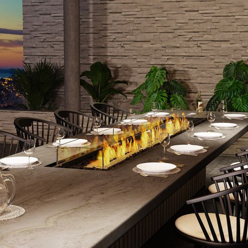 Linear 130 Biofuel Outdoor Fire Pit Kit by EcoSmart+