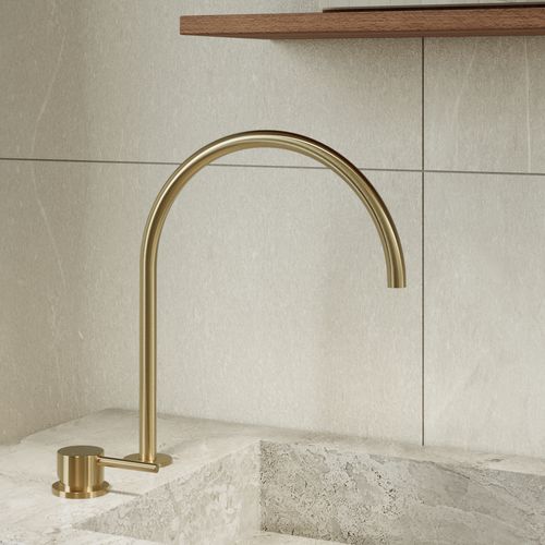 Elysian Bench-Mounted Mixer | Brushed Brass