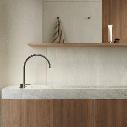 Elysian Bench-Mounted Mixer | Brushed Gunmetal