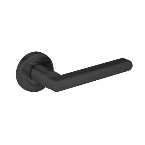 F1187L Lever Handle On Round Small Rose Matt Black