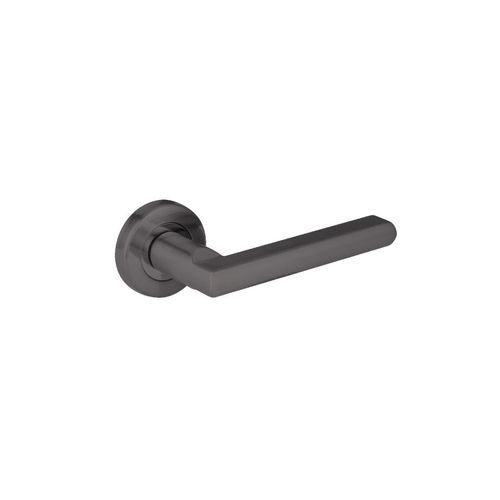 F1187L Lever Handle On Round Small Rose Nickel Graphite
