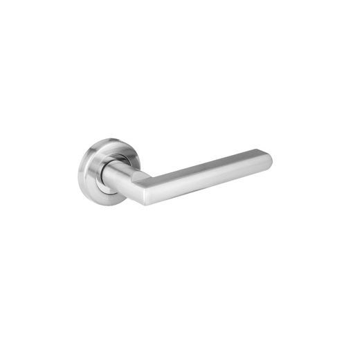 F1187L Lever Handle On Round Small Rose Brushed Nickel