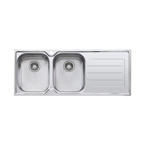 Flinders Double Bowl Topmount Sink With Drainer