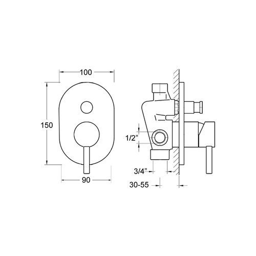 Code Dusk Shower Diverter Mixer