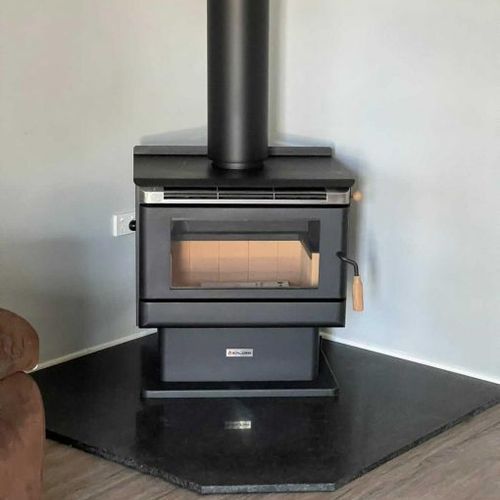 Foundry 1250 x 1250 Black Granite Corner Hearth