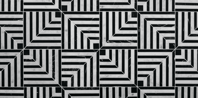 Labyrinth Gravity Carrara & Nero Marble By Steve Cordony