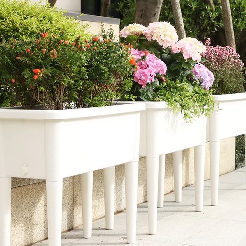 Greenpod Raised Garden Bed with Cover - White