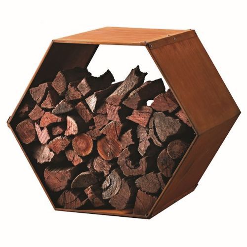 Hexagon 850 Corten Wood Stacker