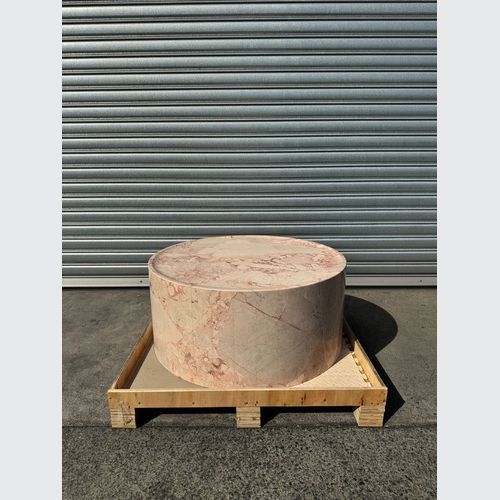 Rounded Coffee Table - Pearl Pink Blush Marble | Natural Stone Co.